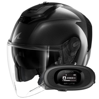 Casque Open Face Shark RS JET Full Carbon DAD + Kit bluetooth 5R Lite Solo Casque Open Face Shark RS JET Full Carbon DAD + Kit bluetooth 5R Lite Solo