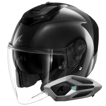 Open Face Shark RS JET Full Carbon DAD + Kit Bluetooth Sena for Shark Mesh Solo