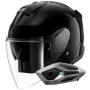 Casque Open Face Shark Skwal Jet Blank BLK + Kit Bluetooth Sena for Shark Mesh Solo