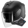 Casque Open Face Shark Skwal Jet Blank Mat KMA + Kit Bluetooth BT Mini