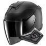 Casque Open Face Shark Skwal Jet Dark Shadow Mat A08 + Kit Bluetooth BT Mini