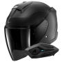 Casque Open Face Shark Skwal Jet Dark Shadow Mat A08 + Kit Bluetooth Sena for Shark Solo