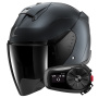 Casque Open Face Shark Skwal Jet Dark Shadow Mat B16 + Kit Bluetooth 5S Solo