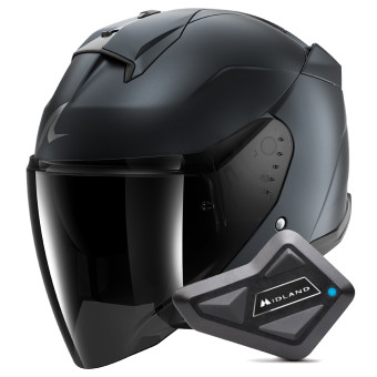 Casque Open Face Shark Skwal Jet Dark Shadow Mat B16 + Kit Bluetooth BT Mini Casque Open Face Shark Skwal Jet Dark Shadow Mat B16 + Kit Bluetooth BT Mini