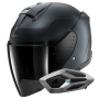 Casque Open Face Shark Skwal Jet Dark Shadow Mat B16 + Kit Bluetooth Sena for Shark Mesh Solo