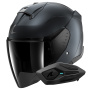 Casque Open Face Shark Skwal Jet Dark Shadow Mat B16 + Kit Bluetooth Sena for Shark Solo