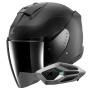 Casque Open Face Shark Skwal Jet Dark Shadow Mat KMA + Kit Bluetooth Sena for Shark Mesh Solo