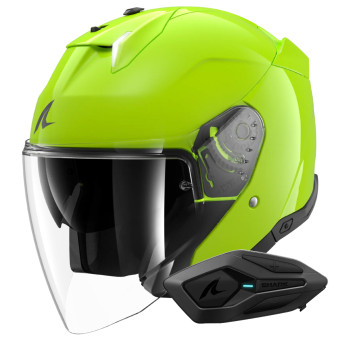 Open Face Shark Skwal i3 Jet Blank G03 + Kit Bluetooth Sena for Shark