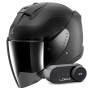 Casque Open Face Shark Skwal i3 Jet Blank Mat KMA + Kit Bluetooth Lokui K30
