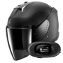Casque Open Face Shark Skwal i3 Jet Dark Shadow Mat KMA + Kit bluetooth 5R Lite Solo