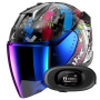 Casque Open Face Shark Skwal i3 Jet Hellcat KUB + Kit bluetooth 5R Lite Solo