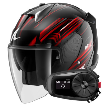 Casque Open Face Shark Skwal i3 Jet Light-Blur KRW + Kit Bluetooth 5S Solo Casque Open Face Shark Skwal i3 Jet Light-Blur KRW + Kit Bluetooth 5S Solo