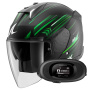 Casque Open Face Shark Skwal i3 Jet Light-Blur Mat KGW + Kit bluetooth 5R Lite Solo