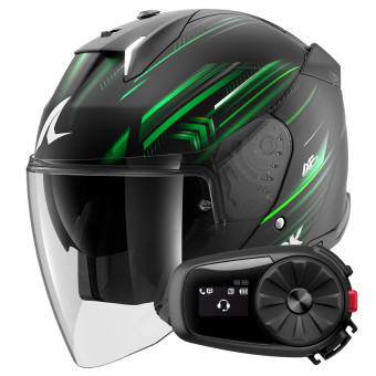 Casque Open Face Shark Skwal i3 Jet Light-Blur Mat KGW + Kit Bluetooth 5S Solo Casque Open Face Shark Skwal i3 Jet Light-Blur Mat KGW + Kit Bluetooth 5S Solo