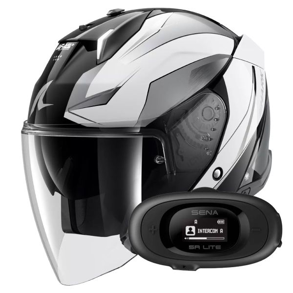 Open Face Shark Skwal i3 Jet Mekarium KUW + Kit bluetooth 5R Lite Solo