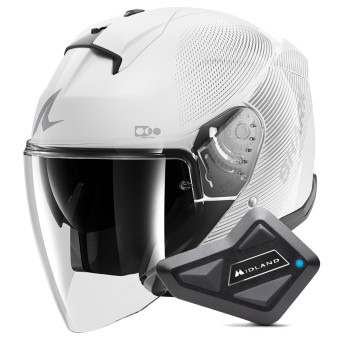 Open Face Shark Skwal i3 Jet SP Lyne WSS + Kit Bluetooth BT Mini Single