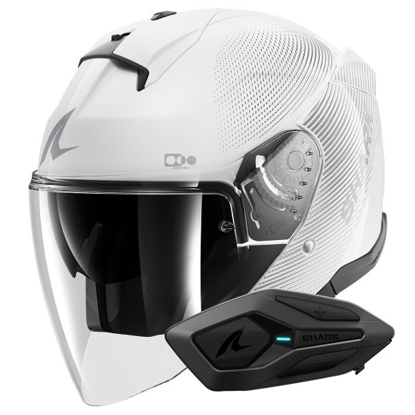 Open Face Shark Skwal i3 Jet SP Lyne WSS + Kit Bluetooth Sena for Shark Solo