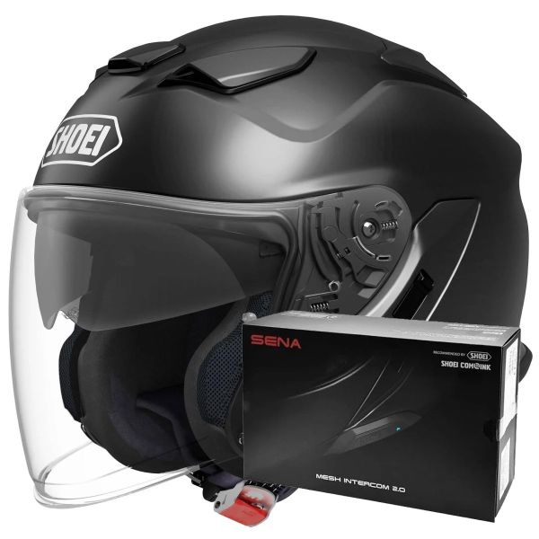 Open Face Shoei J-Cruise 3 Black + Intercom Sena SRL-03 Open Face Shoei J-Cruise 3 Black + Intercom Sena SRL-03