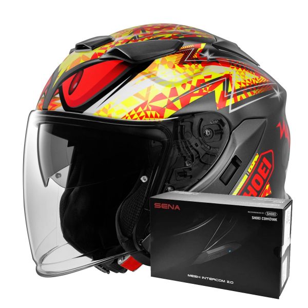 Open Face Shoei J-Cruise 3 Inspired TC-1 + Intercom Sena SRL-03