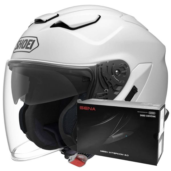 Open Face Shoei J-Cruise 3 White + Intercom Sena SRL-03 Open Face Shoei J-Cruise 3 White + Intercom Sena SRL-03