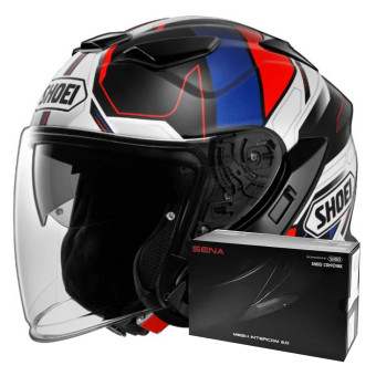 Open Face Shoei J-Cruise 3 Whizzy TC-10 + Intercom Sena SRL-03