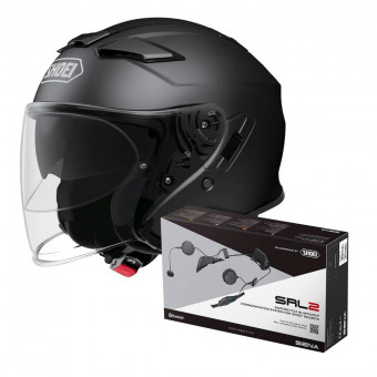 Open Face Shoei J-Cruise II Matt Black + Intercom Sena Gt-Air 2 - J-Cruise II SRL-02