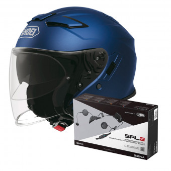 Open Face Shoei J-Cruise II Matt Blue Metalic + Intercom Sena Gt-Air 2 - J-Cruise II SRL