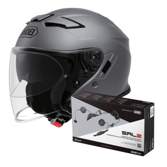 Open Face Shoei J-Cruise II Matt Deep Grey + Intercom Sena Gt-Air 2 - J-Cruise II SRL-02