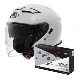 Open Face Shoei J-Cruise II White + Intercom Sena Gt-Air 2 - J-Cruise II SRL-02