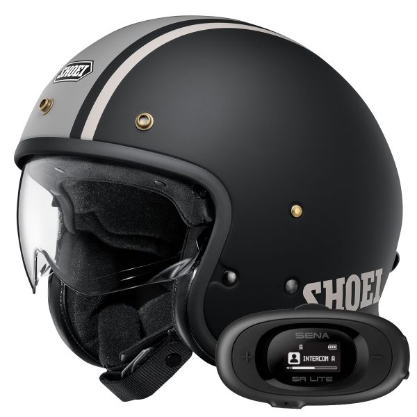 Open Face Shoei J.O2 Aventure TC-10 + Kit bluetooth 5R Lite Solo