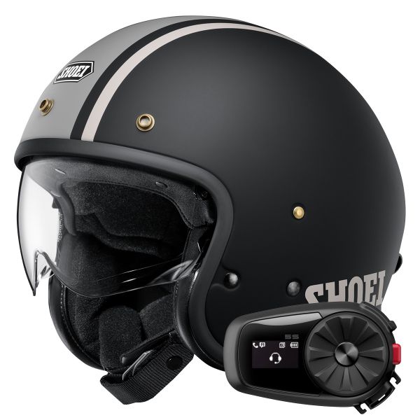 Open Face Shoei J.O2 Aventure TC-10 + Kit Bluetooth 5S Solo