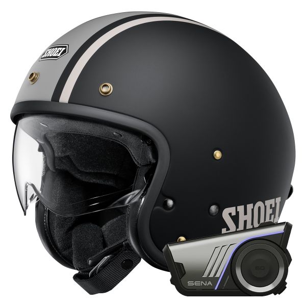 Open Face Shoei J.O2 Aventure TC-10 + Harman Kardon 60S Bluetooth Kit