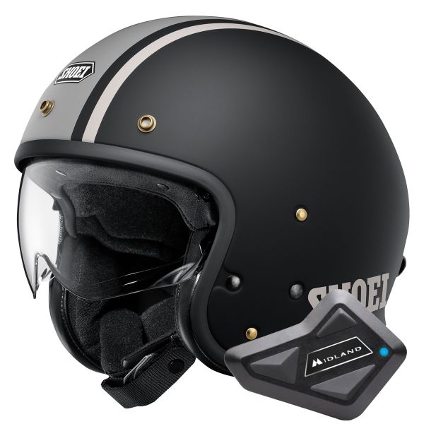 Open Face Shoei J.O2 Aventure TC-10 + Bluetooth Kit BT Mini