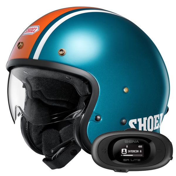 Open Face Shoei J.O2 Aventure TC-2 + Kit bluetooth 5R Lite Solo