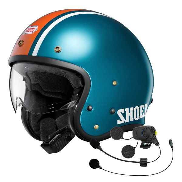 Open Face Shoei J.O2 Aventure TC-2 + Bluetooth Kit SMH5 FM01