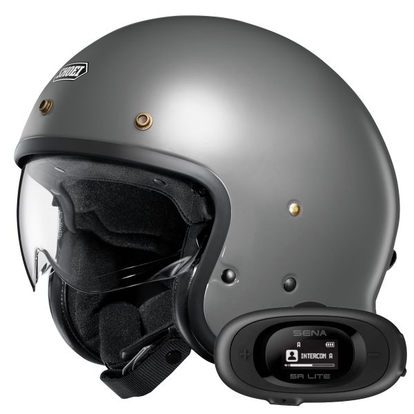 Open Face Shoei J.O2 Basalt Grey + Kit bluetooth 5R Lite Solo