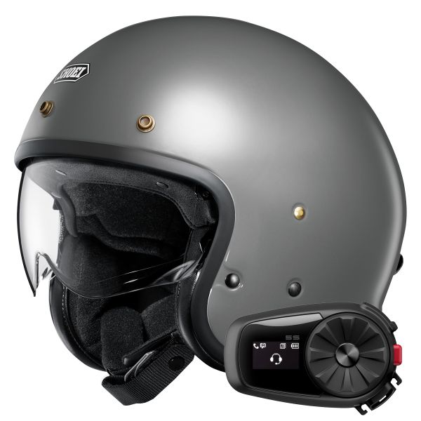 Open Face Shoei J.O2 Basalt Grey + Kit Bluetooth 5S Solo