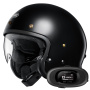 Casque Open Face Shoei J.O2 Black + Bluetooth Kit 5R Lite Solo