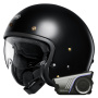 Casque Open Face Shoei J.O2 Black + Harman Kardon 60S Bluetooth Kit