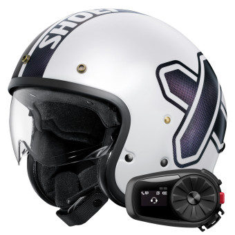 Open Face Shoei J.O2 Cross-Logo2 TC-6 + Bluetooth Kit 5S Solo