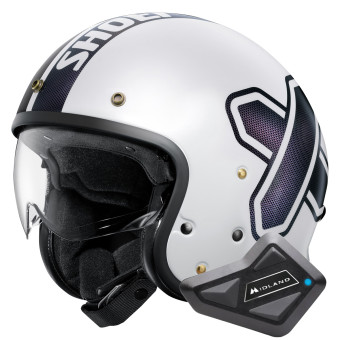 Open Face Shoei J.O2 Cross-Logo2 TC-6 + BT Mini Bluetooth Kit