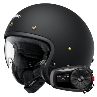 Open Face Shoei J.O2 Matt Black + Kit Bluetooth 5S Solo