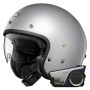 Casque Open Face Shoei J.O2 Matt Light Silver + Harman Kardon 60S Bluetooth Kit