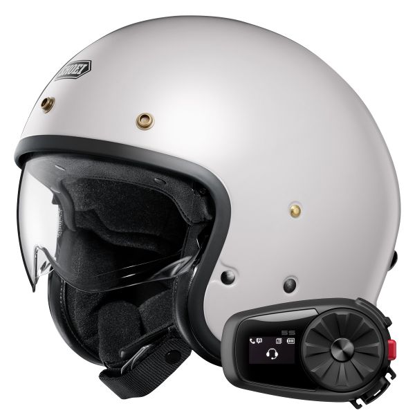 Open Face Shoei J.O2 Off White + Kit Bluetooth 5S Solo