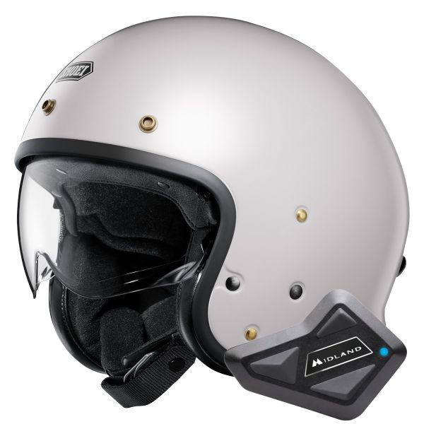 Open Face Shoei J.O2 Off White + Bluetooth BT Mini Kit