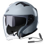 Casque Open Face Stormer Rival Grey Nardo Glossy + Kit Bluetooth Lokui K10