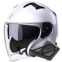 Casque Open Face Stormer Rival White Pearly + Kit Bluetooth BT Mini