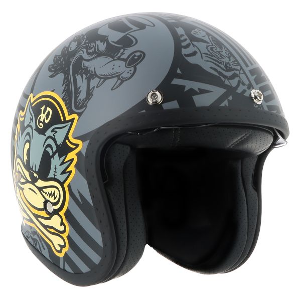 Open Face Von Dutch Big Cat Black Grey