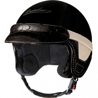 Casque Open Face Borsalino Panama Croco Black Casque Open Face Borsalino Panama Croco Black