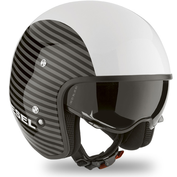 Motorcycle Helmet Diesel Hi-Jack White Stripes